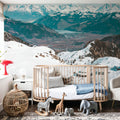 Downhill Skiing Mural Wallpaper - room preview 05