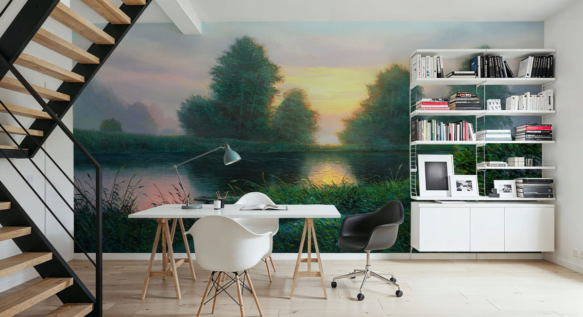 Riverside Twilight Mural Wallpaper - Edition 3 - room preview 05