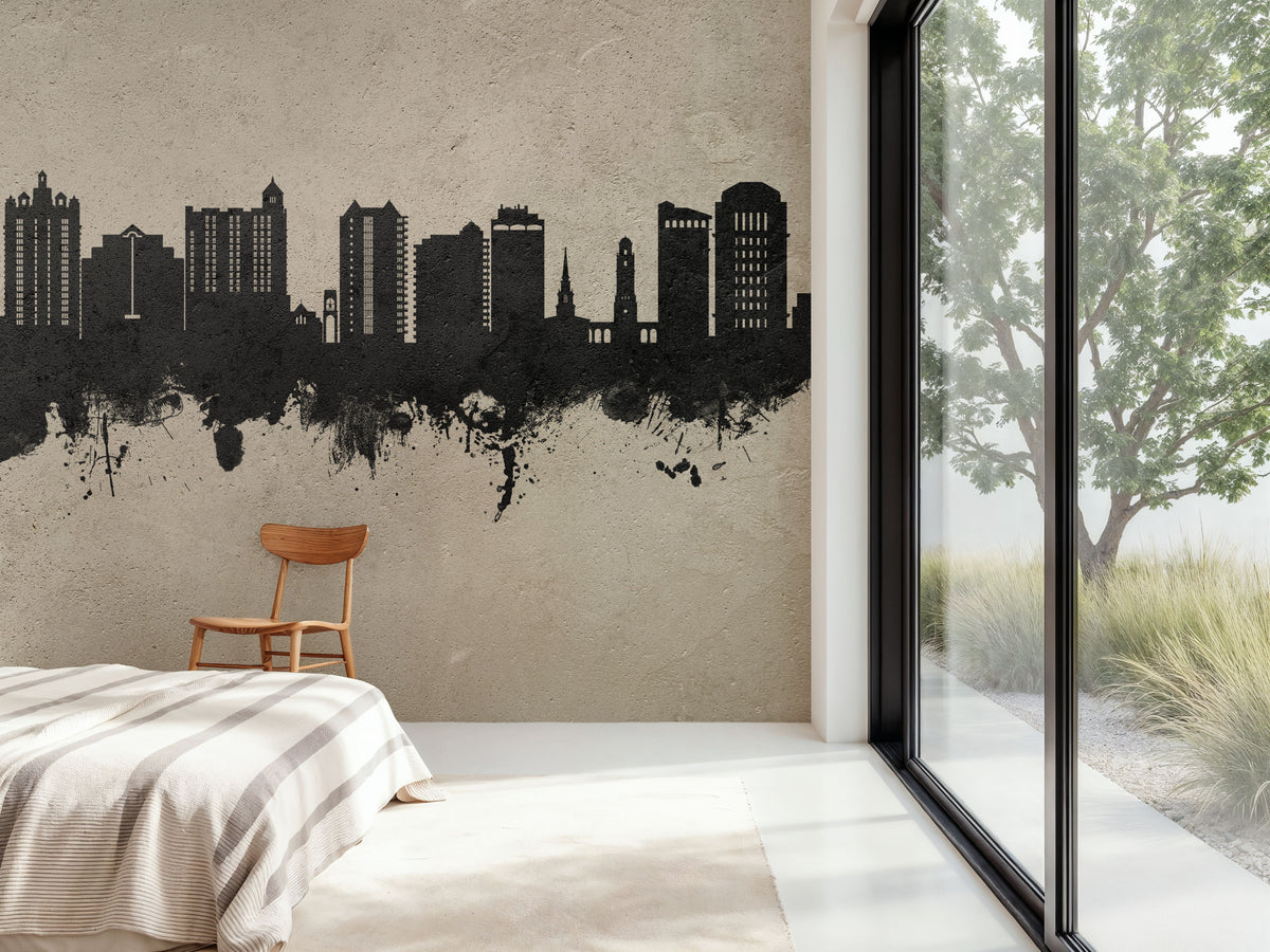 Sarasota Florida Skyline Concrete Mural Wallpaper - room preview 05