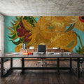 Vase with Twelve Sunflowers Mural Wallpaper - room preview 05