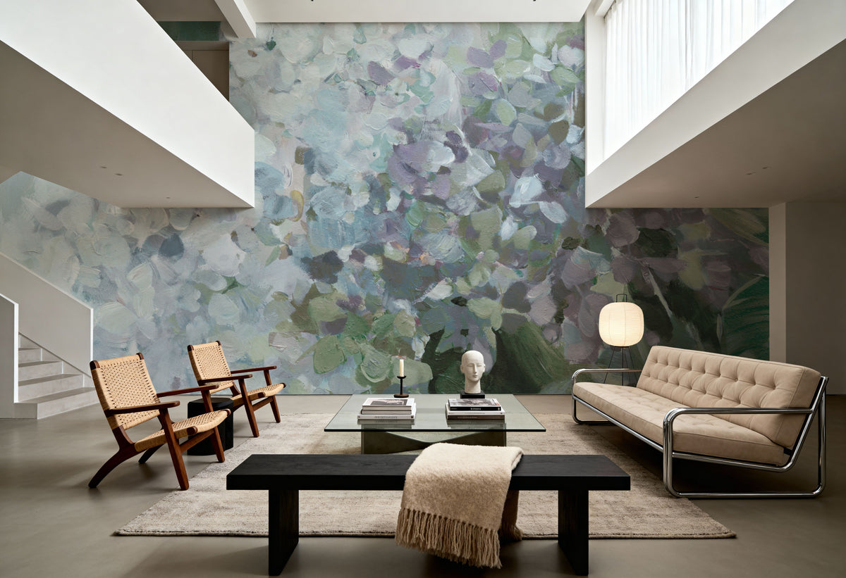 Subtle Shifts Hydrangea Mural Wallpaper - room preview 05