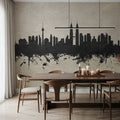 Kuala Lumpur Skyline Concrete Mural Wallpaper - room preview 05