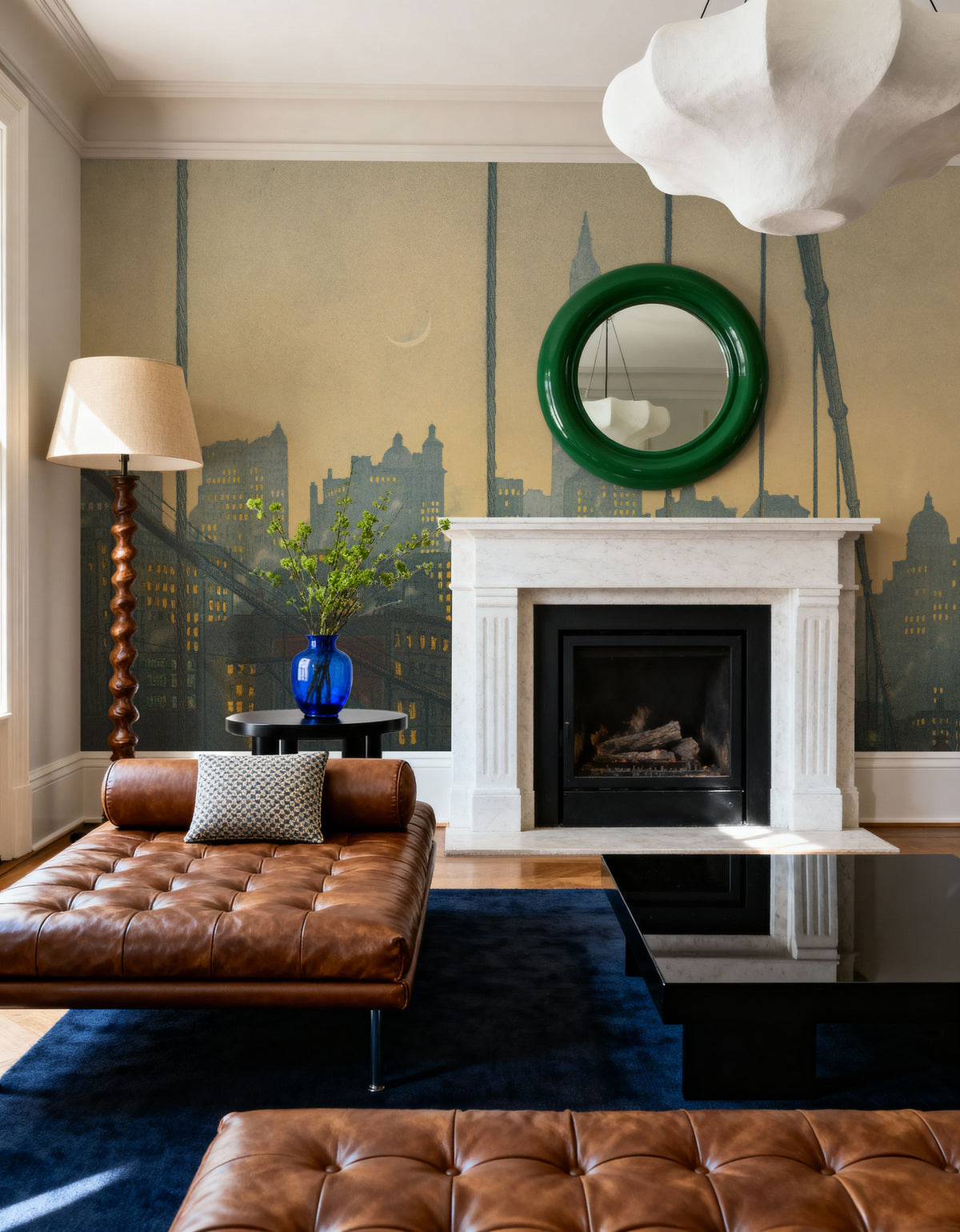 New York, Brooklyn Bridge (1927) Illustration Mural Wallpaper - room preview 05