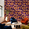 Koi Fish, Purple Mural Wallpaper - room preview 05