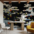 Maple Leaves in the Tatsuta River Mural Wallpaper - room preview 05