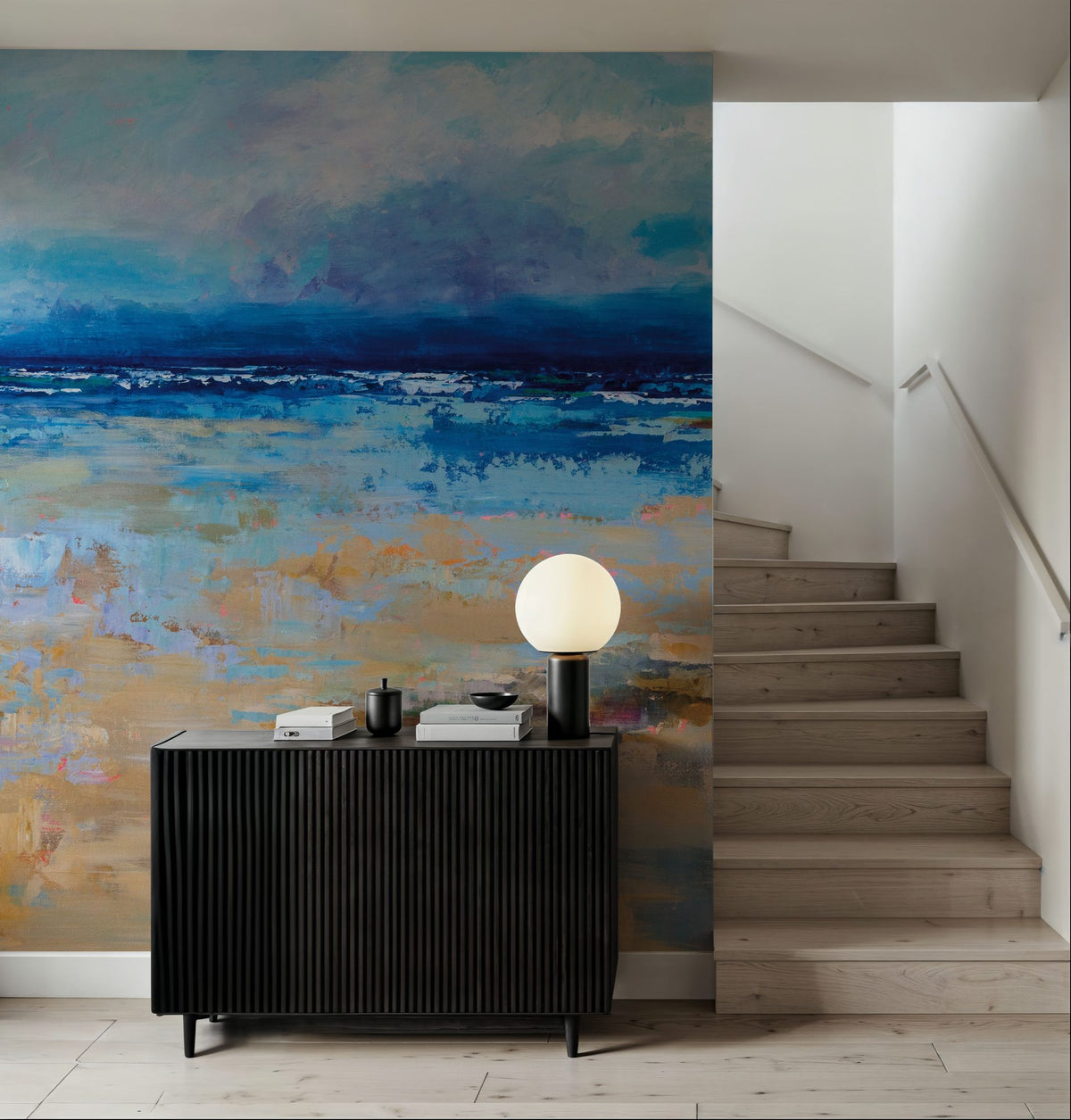 East Beach Mural Wallpaper - Blue Tone - room preview 05
