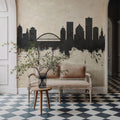Rochester New York Skyline Concrete Mural Wallpaper - room preview 05