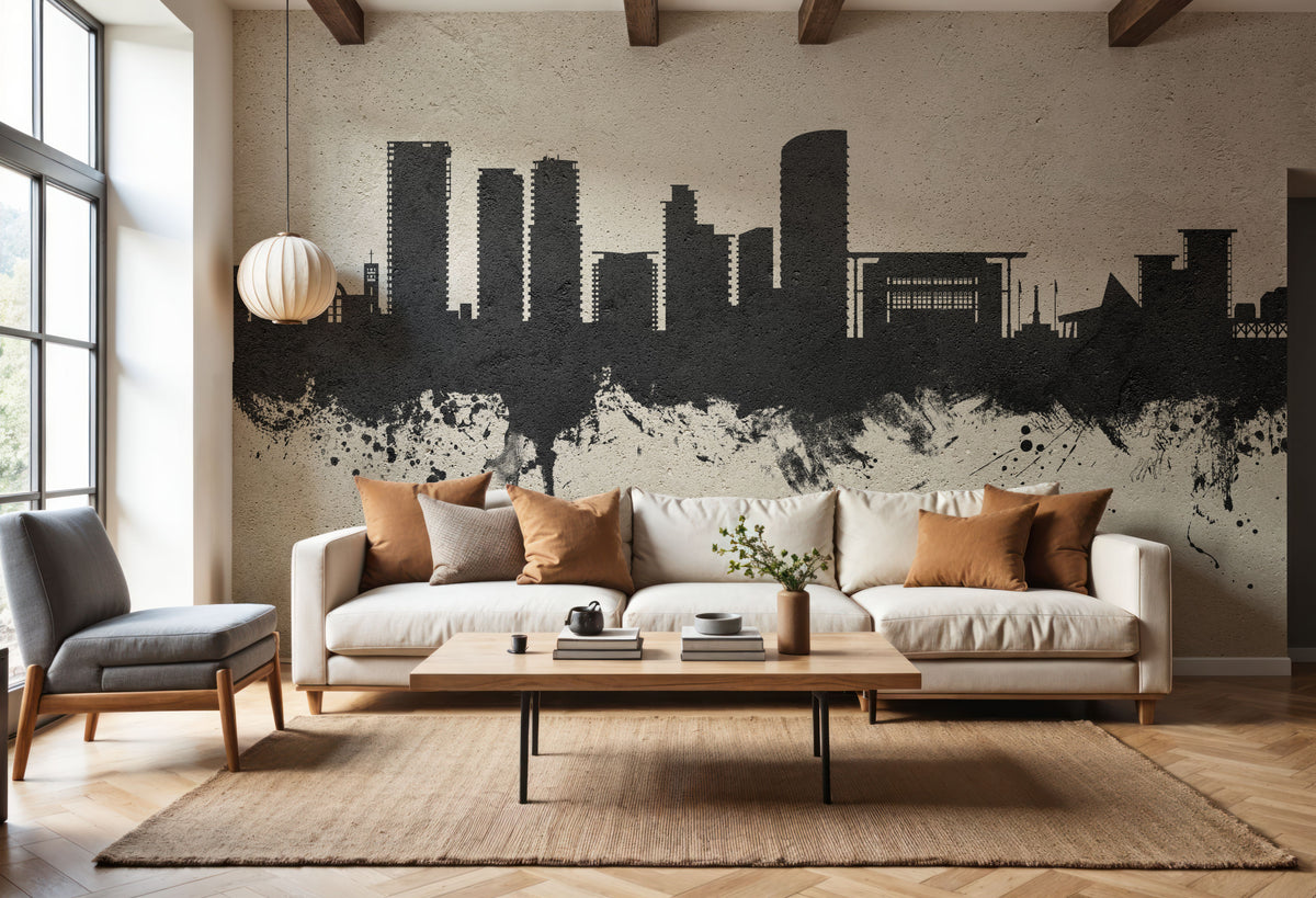 Darwin Australia Skyline Concrete Mural Wallpaper - room preview 05