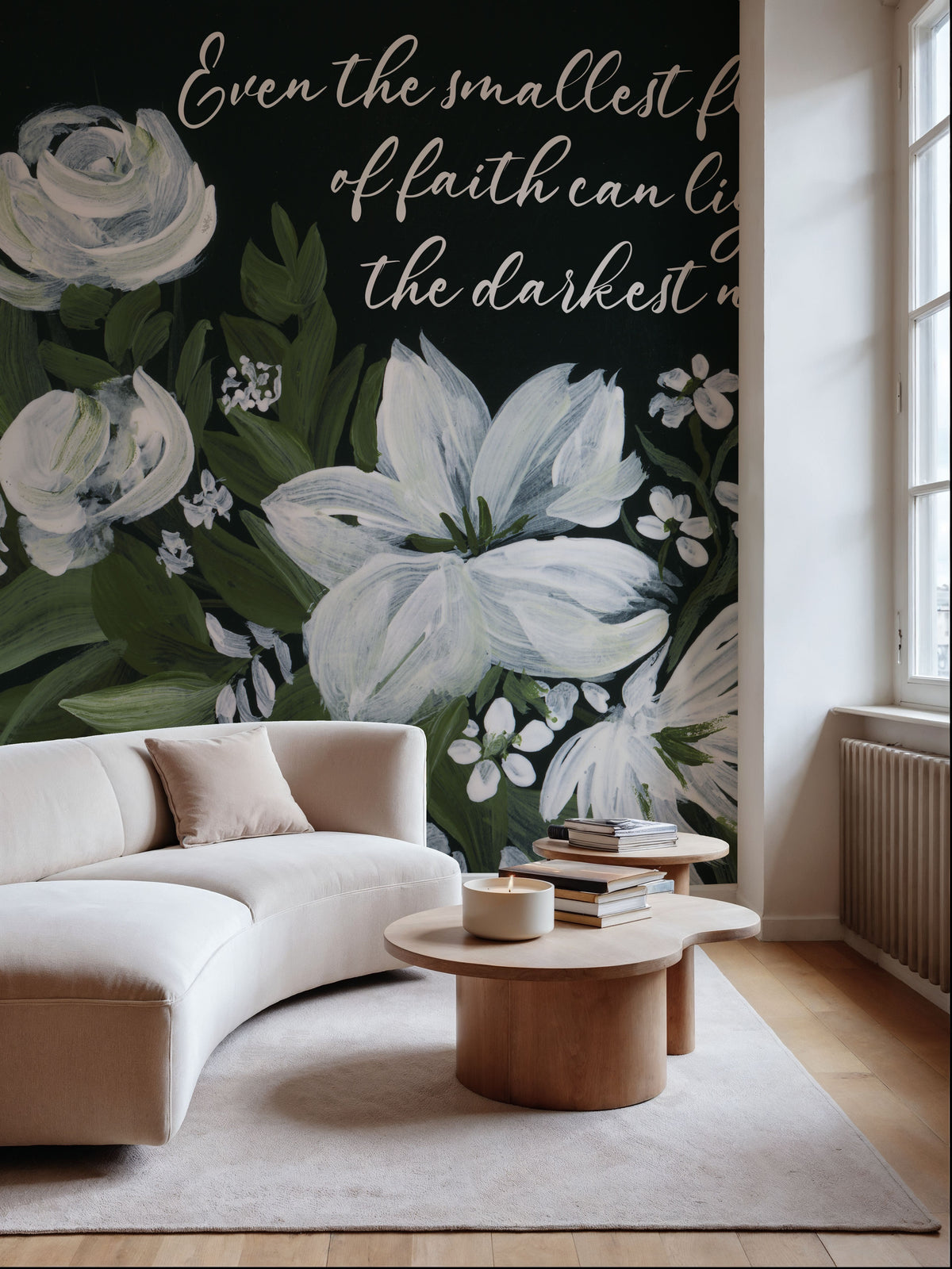 Moody Wildflowers Mural Wallpaper - room preview 05