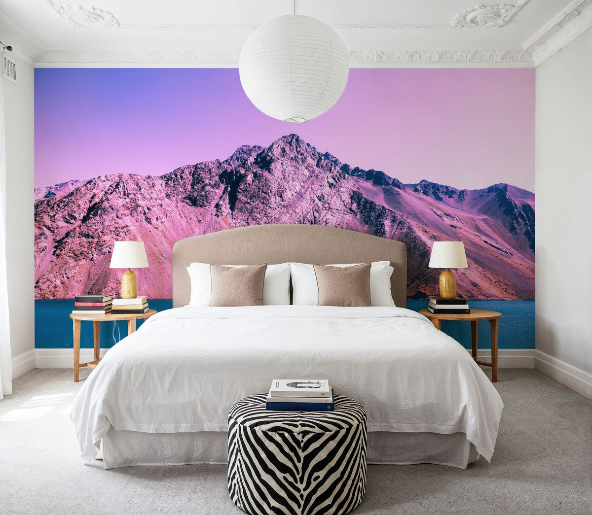 Pink Mountain Mural Wallpaper - room preview 05