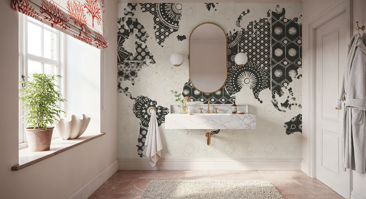 Kami Map Mural Wallpaper - room preview 05