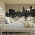 Providence Rhode Island Skyline Concrete Mural Wallpaper - room preview 05