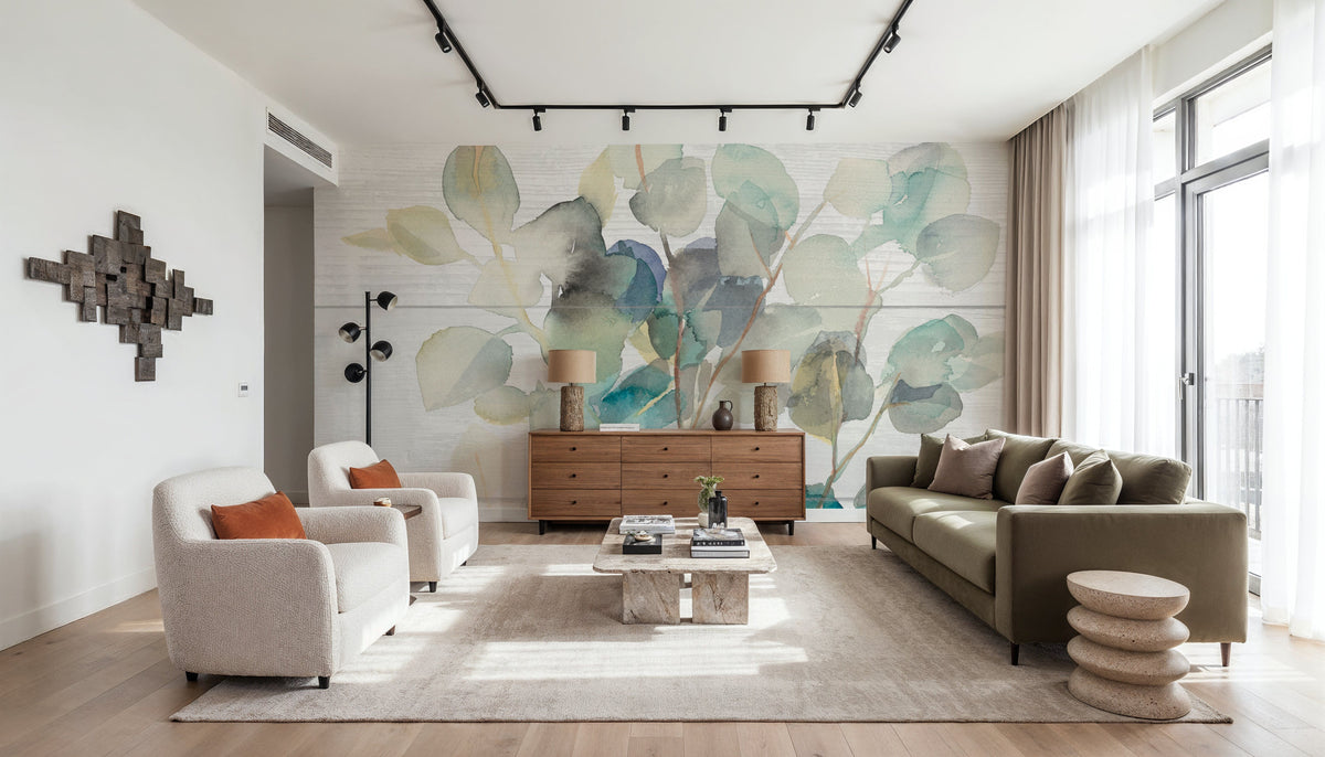 Eucalyptus III on Shiplap Mural Wallpaper - room preview 05
