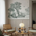 French Landscape, Forest Green Mural Wallpaper - room preview 05