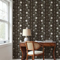 Trailing Flower Stripe, Walnut Mural Wallpaper - room preview 05