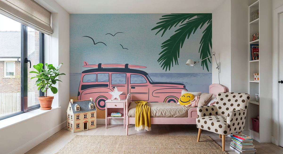 Sweet Surf Wagon Mural Wallpaper - room preview 05