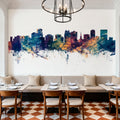 Orlando Florida Skyline Blue & Bronze Mural Wallpaper - room preview 05
