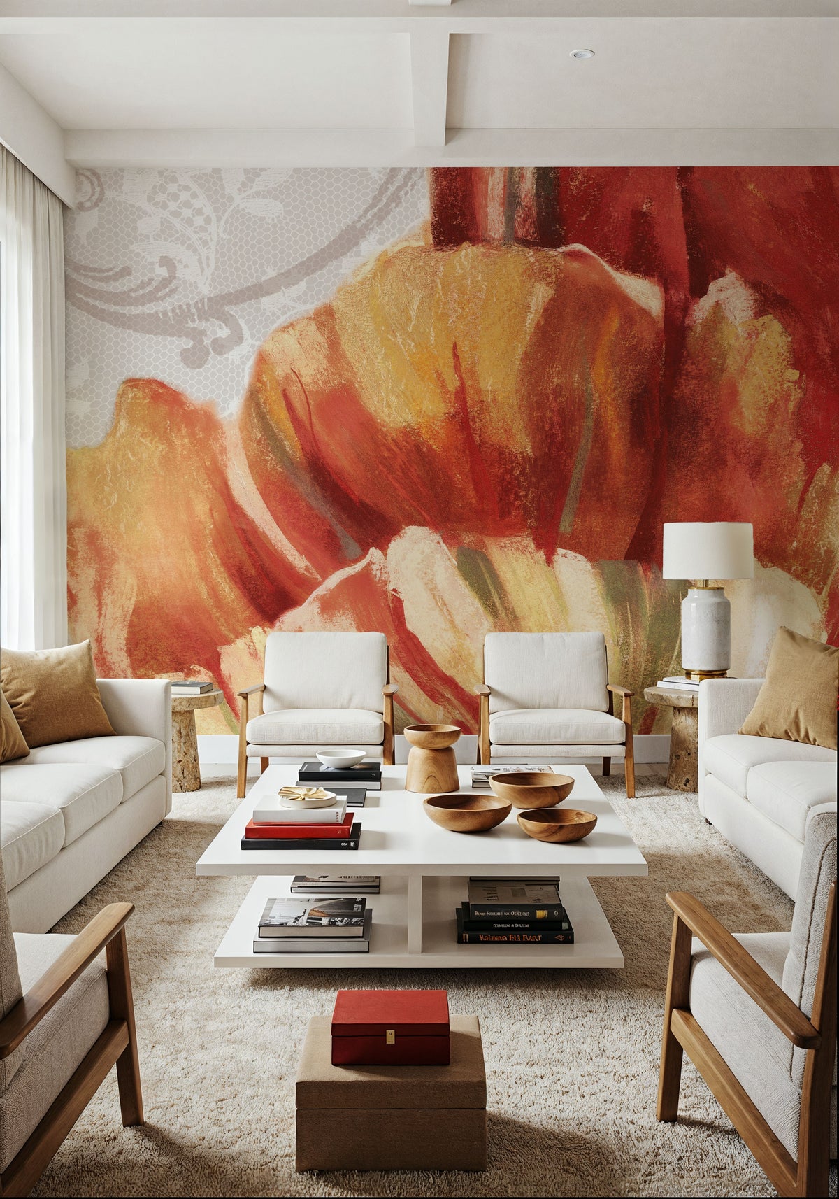Spring Tulips Red II Mural Wallpaper - room preview 05