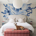 Shibori Coral III on Linen Mural Wallpaper - room preview 05