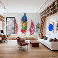 Rainbow Feathers IV Mural Wallpaper - room preview 05