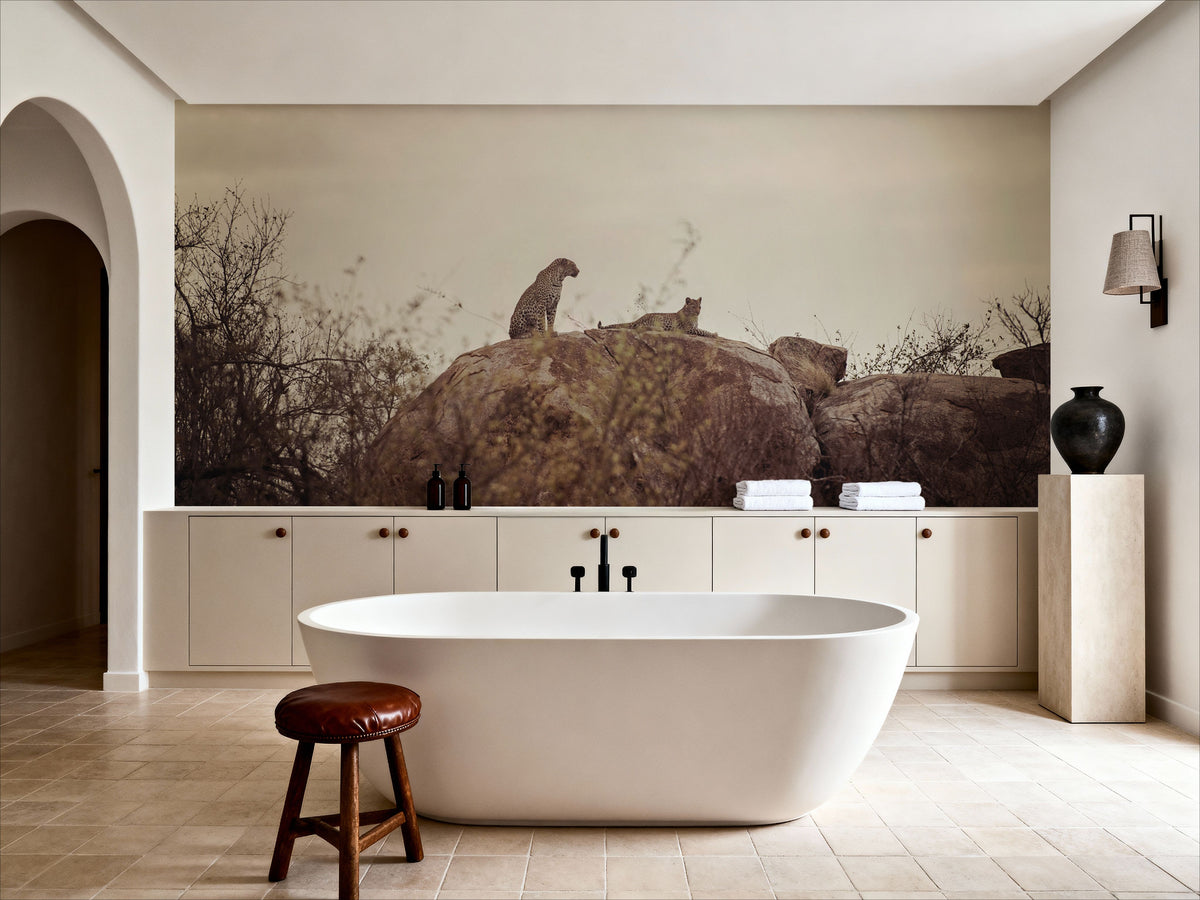 Leopard and Cub Mural Wallpaper - room preview 05