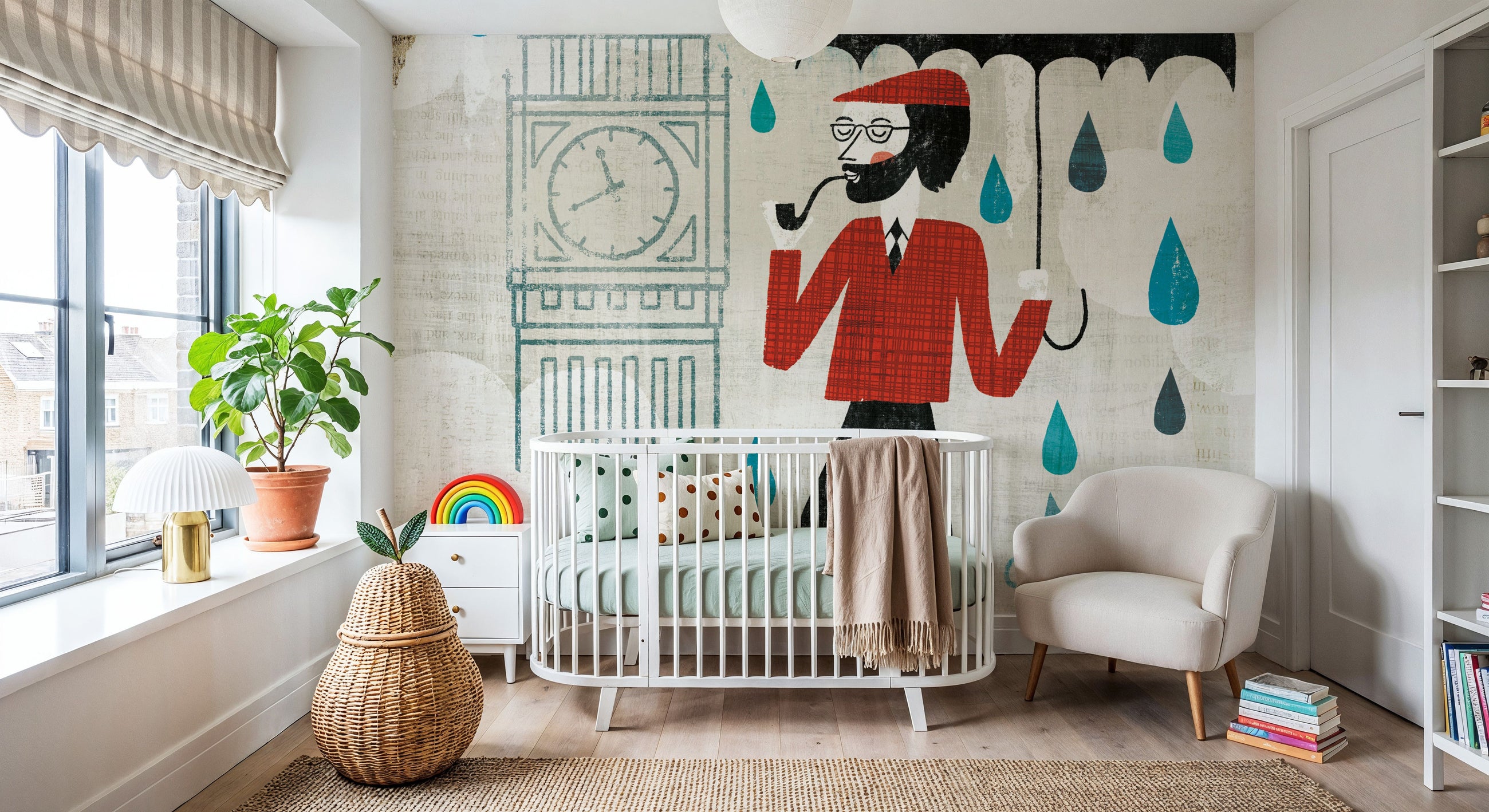 Rainy Day London Mural Wallpaper