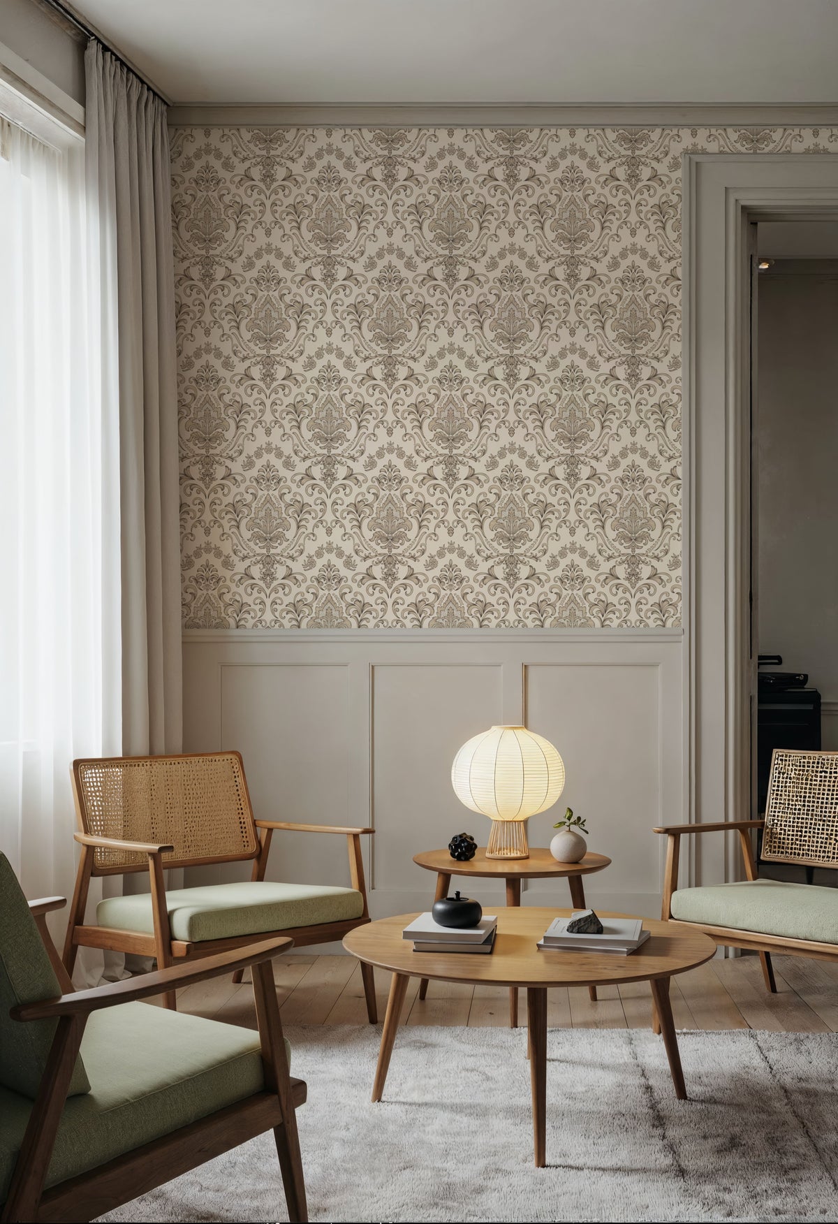 Ludovici Pattern, Bone Mural Wallpaper - room preview 05
