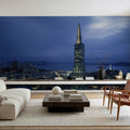 Luminous Triangle Skyline Mural Wallpaper - room preview 05