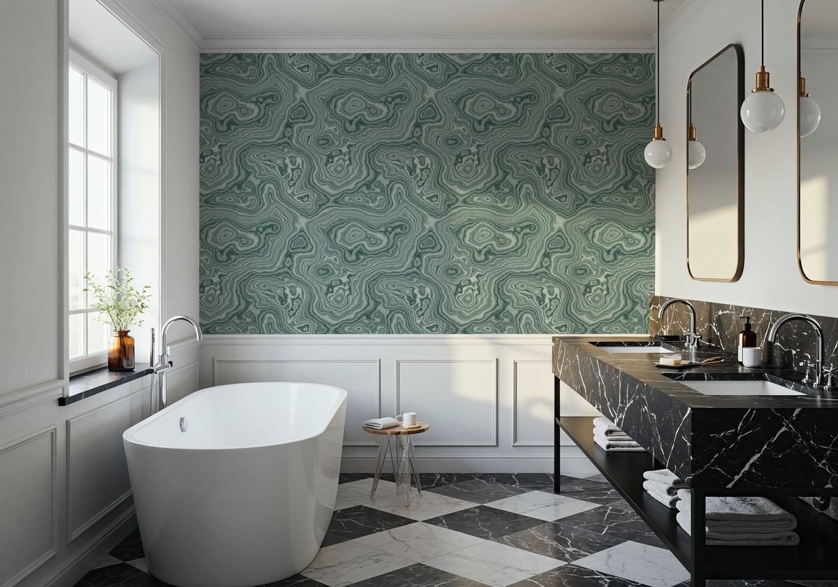 Root Wood, Green Mural Wallpaper - room preview 05