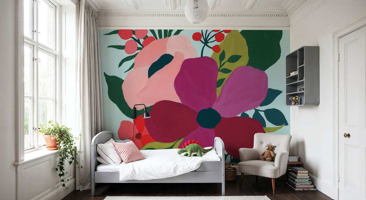 Pretty Florals III Mural Wallpaper - room preview 05