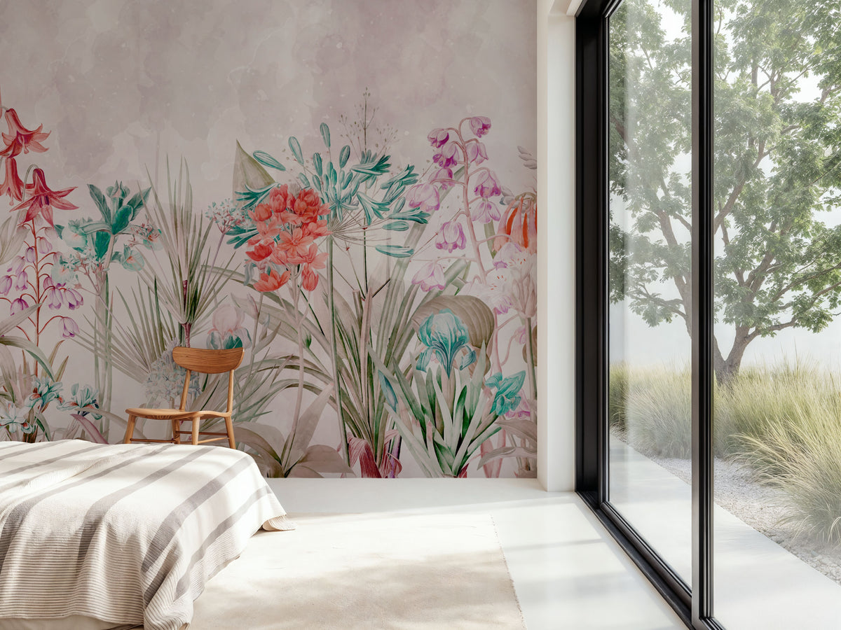 Field of Dreams Bright Red Mural Wallpaper - room preview 05