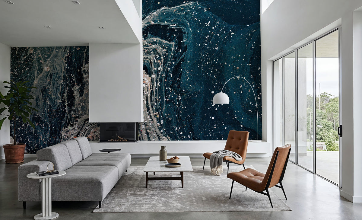 Marbled Paper, Dark Mural Wallpaper - room preview 05