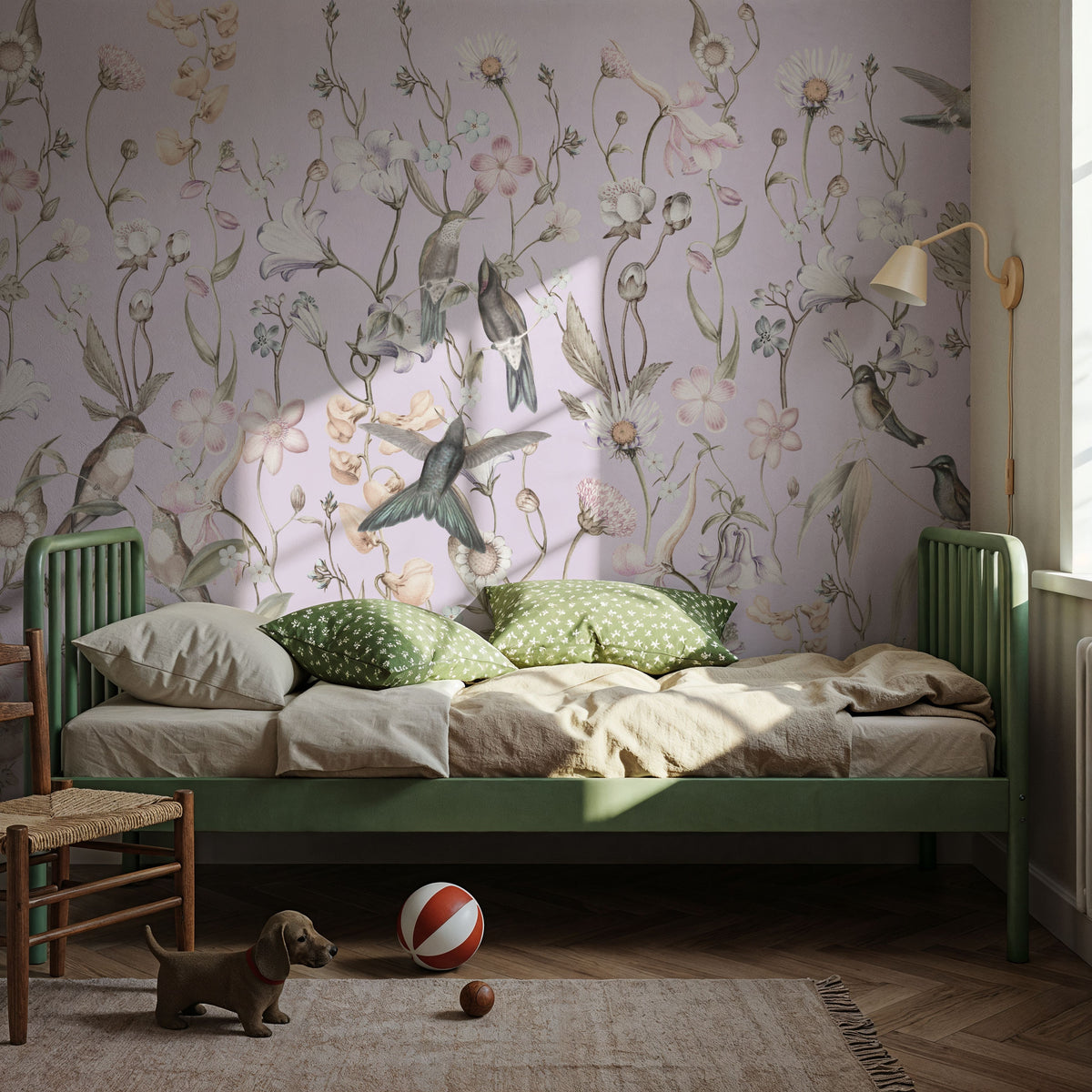 Bird Garden Purple Mural Wallpaper - room preview 05