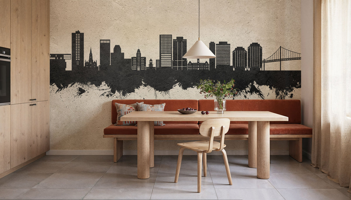 Halifax Canada Skyline Concrete Mural Wallpaper - room preview 05