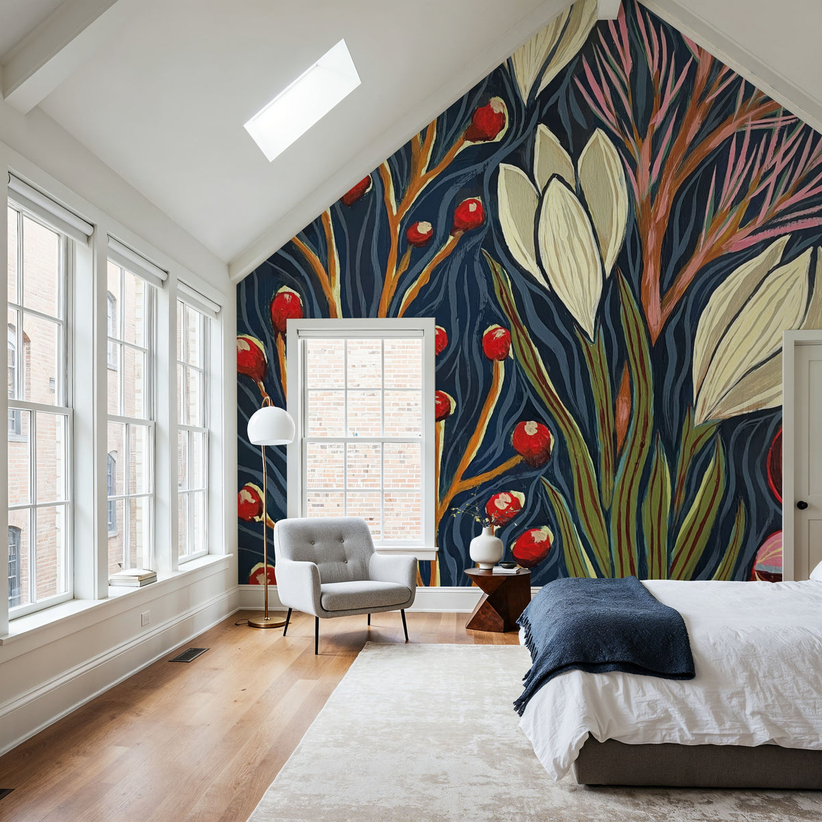 Enchanted Floral Forest Mural Wallpaper - room preview 05