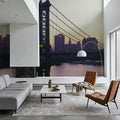 Golden Hour Brooklyn Bridge Reflections Mural Wallpaper - room preview 05