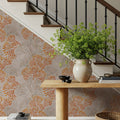 Subtle Seaweed, Orange Mural Wallpaper - room preview 05
