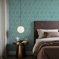 Bohemian Leaves Blue Mural Wallpaper - room preview 05