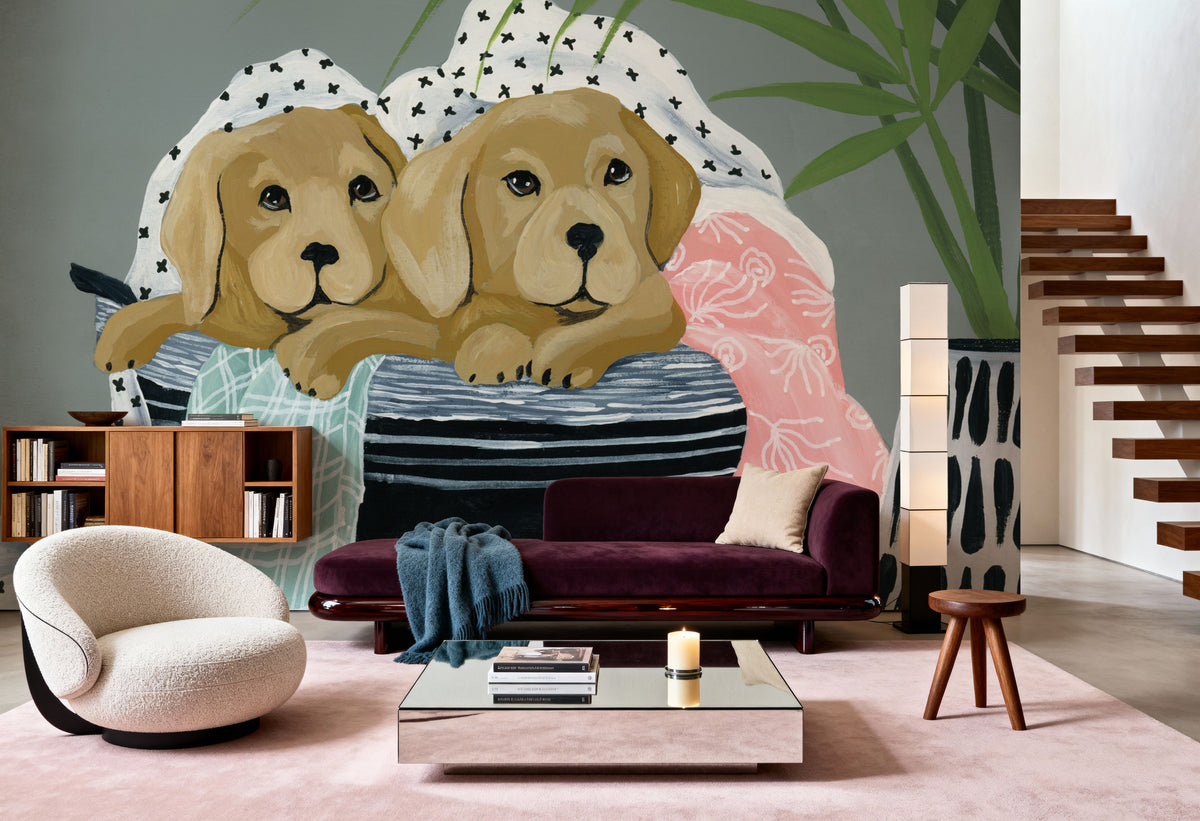 Laundry Dogs Mural Wallpaper - room preview 05