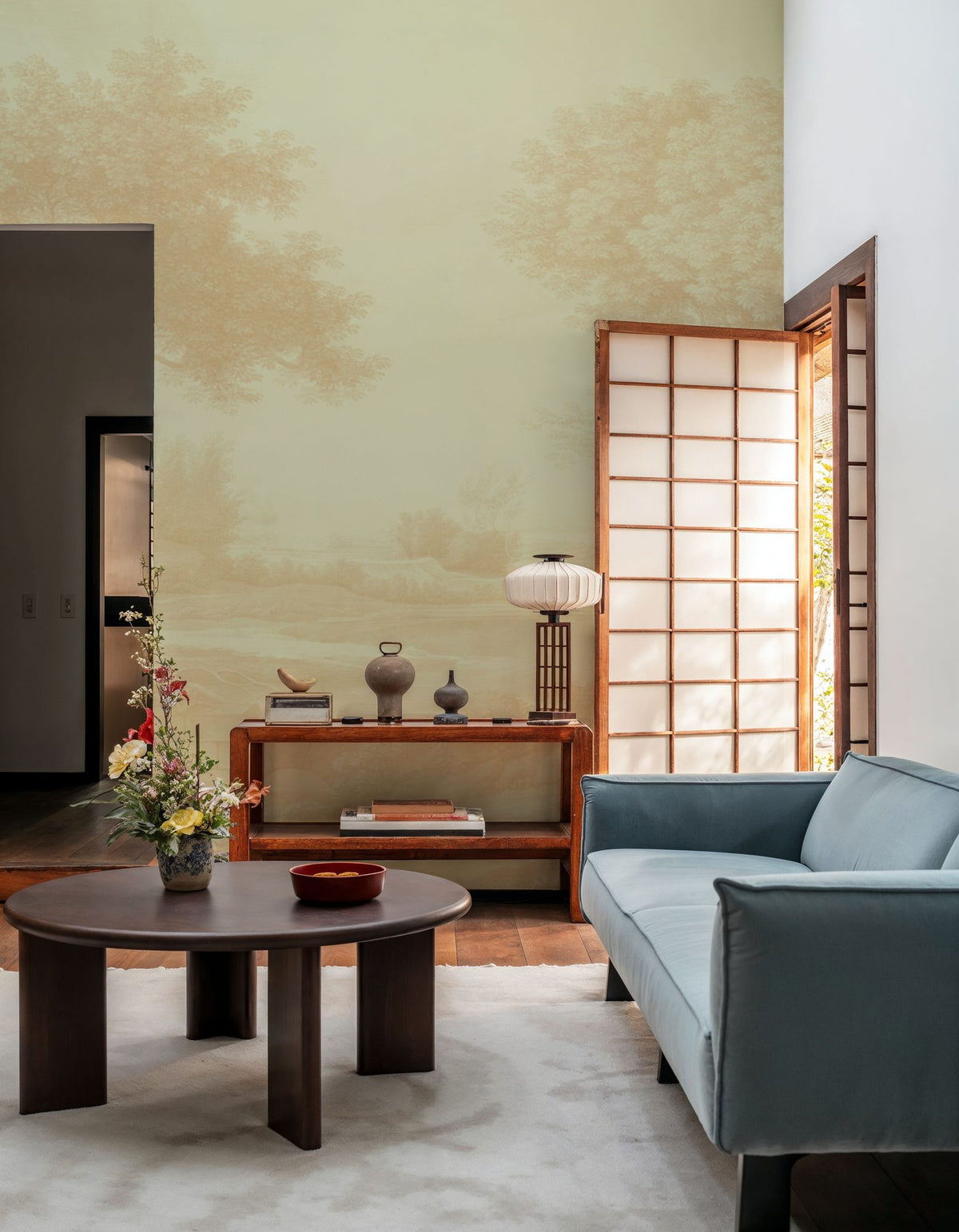 Riverbank Oak Landscape, Oat Mural Wallpaper - room preview 05