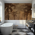 Sepia Palm Trees Mural Wallpaper - room preview 05