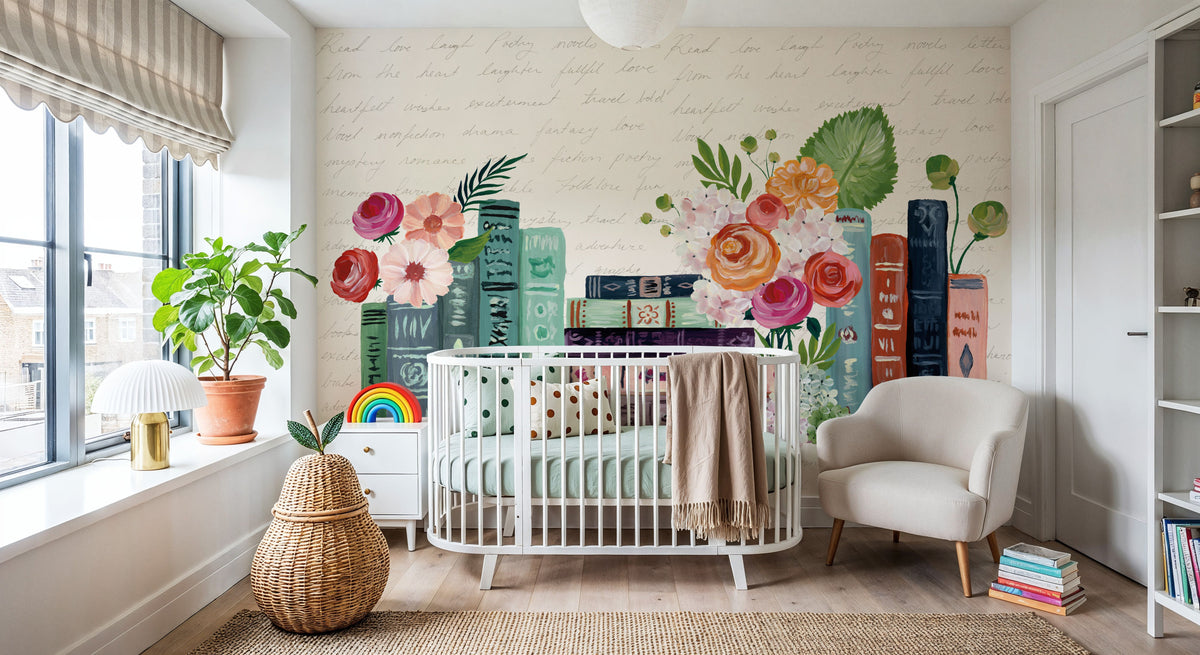 Blooming Books I Mural Wallpaper - room preview 05