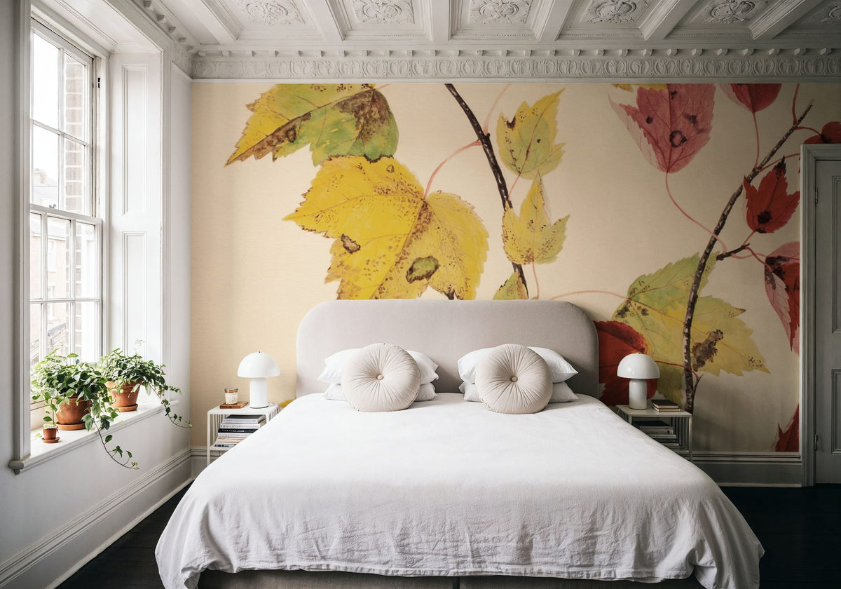 Fall Leaves III Muted Mural Wallpaper - room preview 05