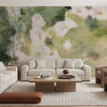 Midsummer Meadow White Mural Wallpaper - room preview 05