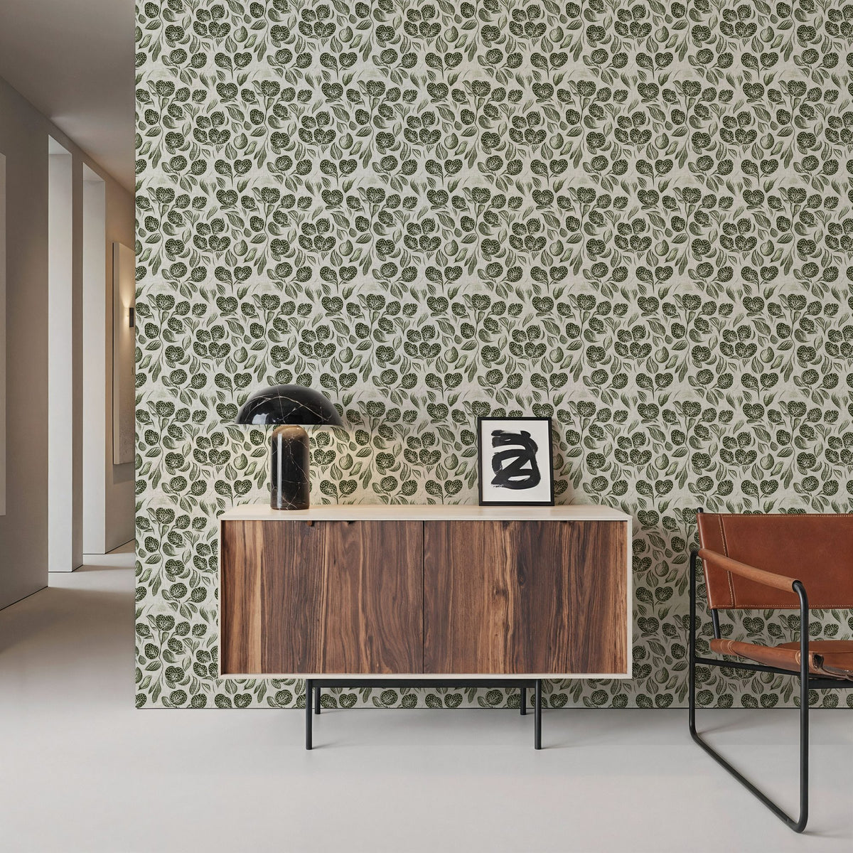 Moulin, Forest Green Mural Wallpaper - room preview 05