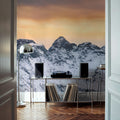 Snowy Mountain Ridge Mural Wallpaper - room preview 05
