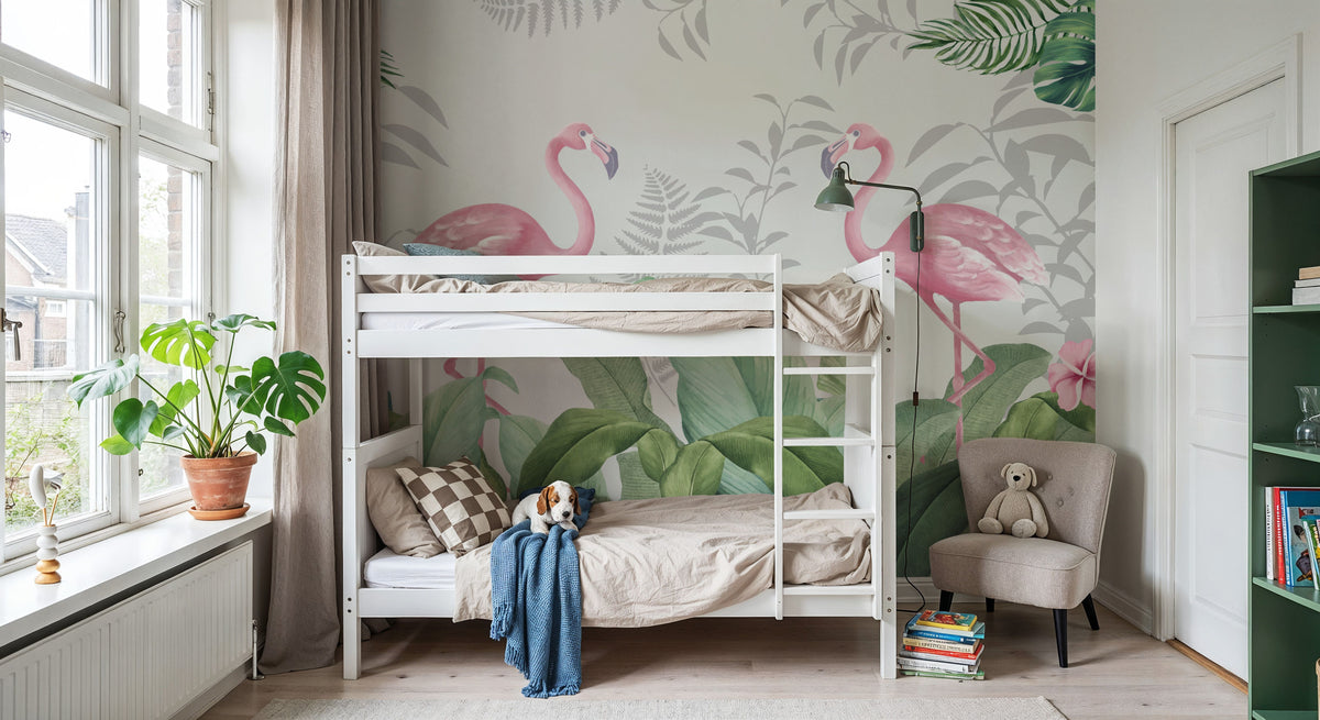Flamingo Challenge Mural Wallpaper - room preview 05