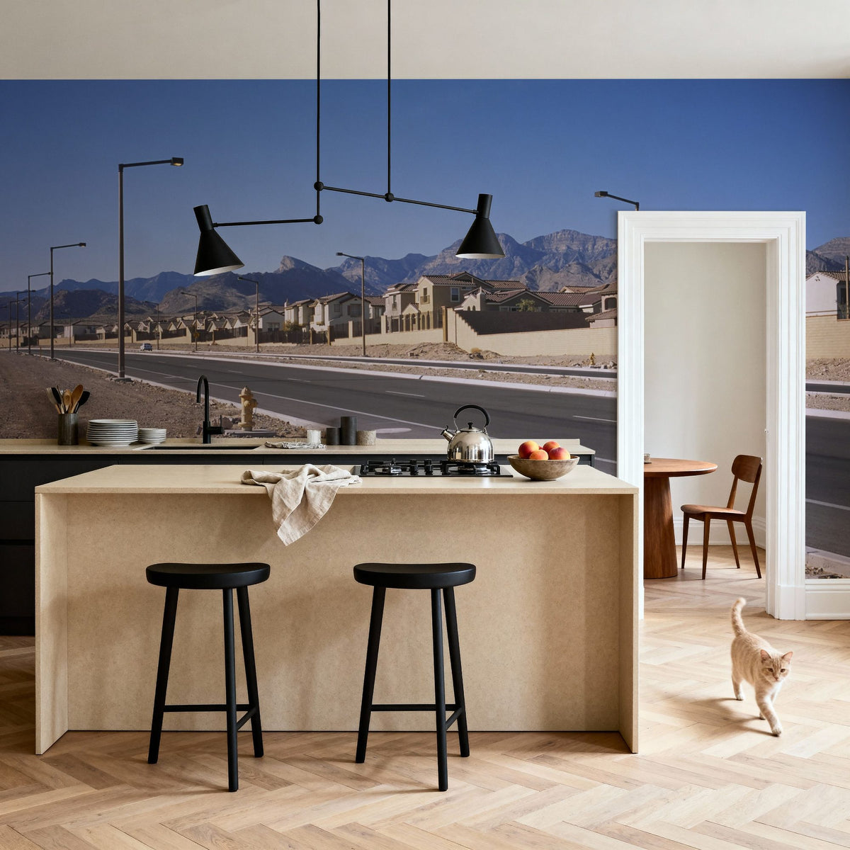 Mountain Road Vista Mural Wallpaper - room preview 05