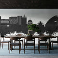 Milton Keynes England Skyline Black & White Mural Wallpaper - room preview 05
