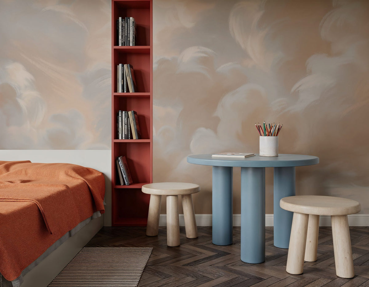 Clouding, Sepia Mural Wallpaper - room preview 05